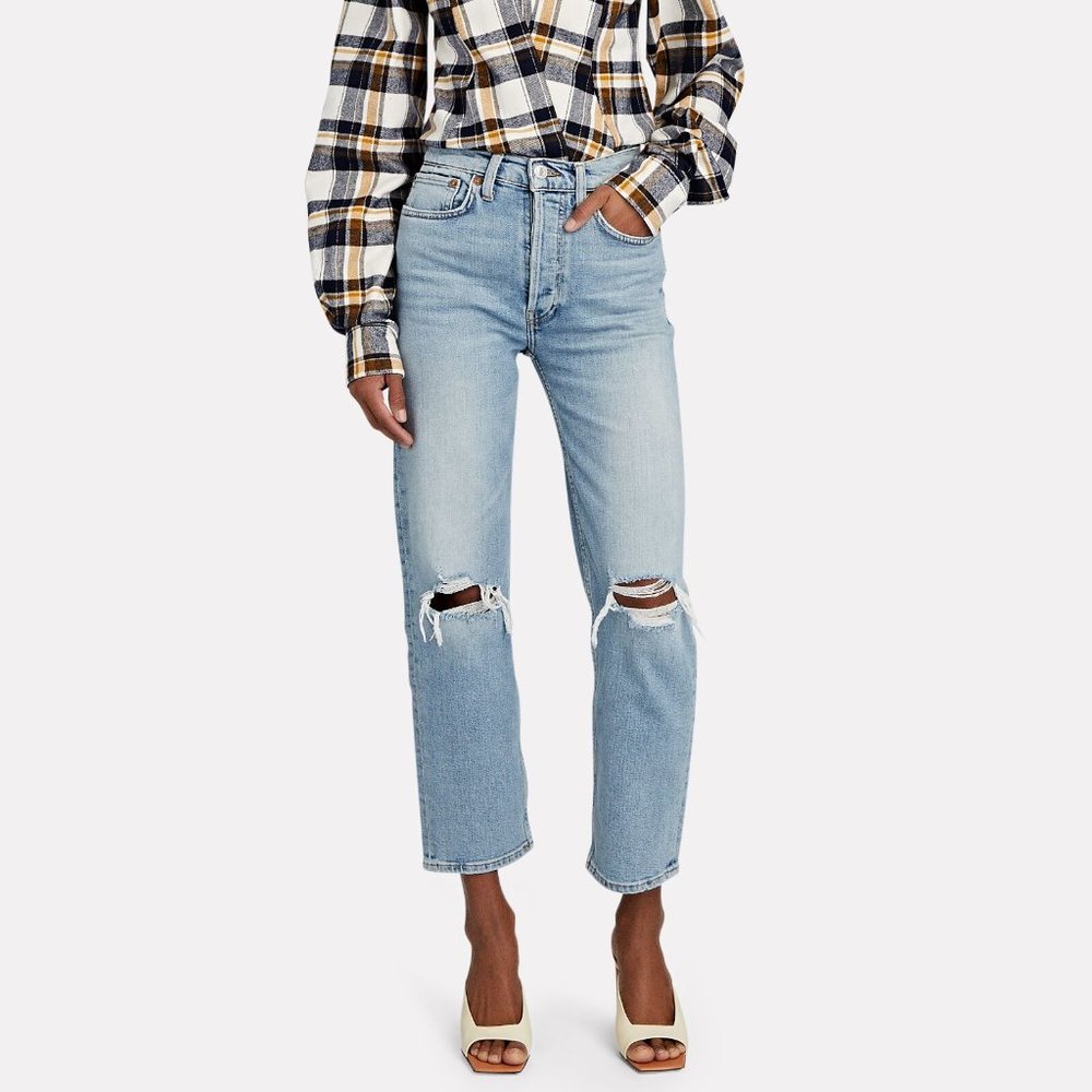 RE/DONE 70s High-Rise Stove Pipe Jeans Size 26 NWT